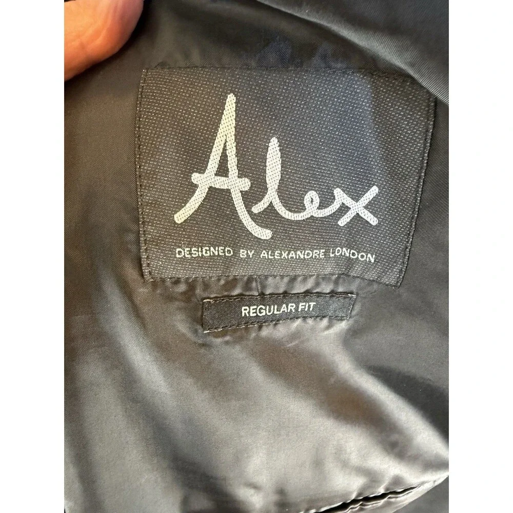 Alex Alexandre London Men’s Suit Coat 48 Long Black Coat Made In Egypt